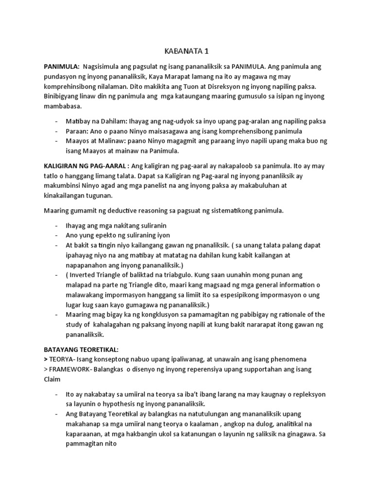 Kabanata 1 | PDF