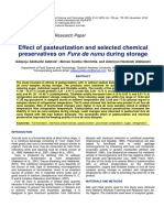 Effect of Pasteurization and Selected Chemical Preservatives On Fura de Nunu During Storage