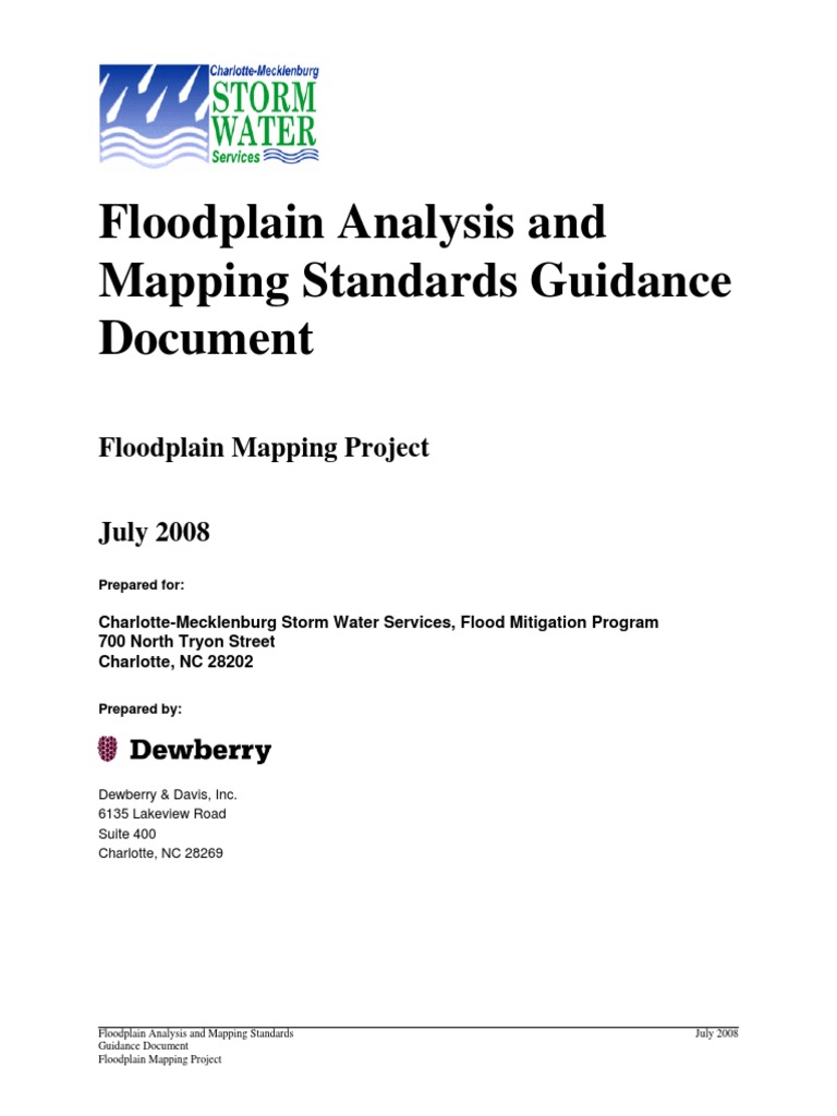 2008 Floodplain Analysis Mapping Standards Pdf Flood Surveying