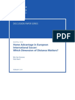 Discussion Paper Series: Home Advantage in European International Soccer: Which Dimension of Distance Matters?