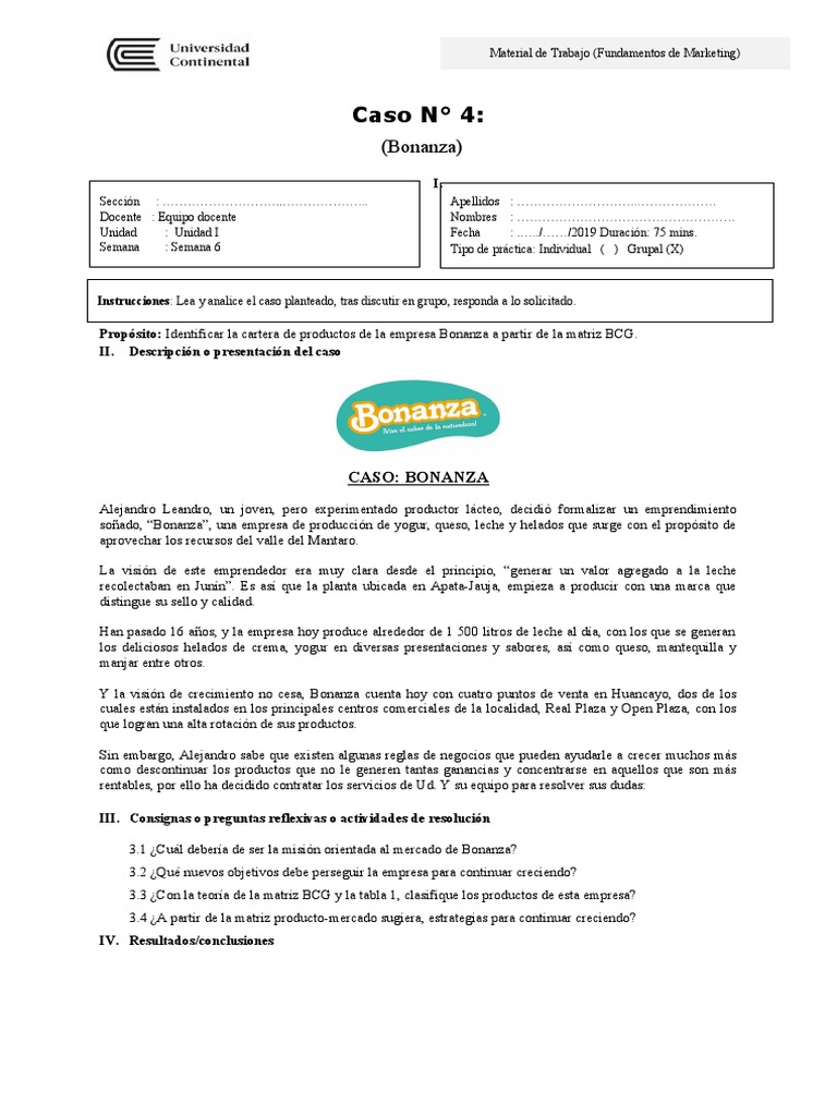 CASO 4 Bonanza PDF Productos lácteos Alimentos