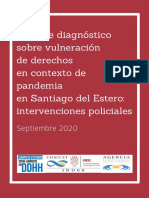 Informe diagnóstico sobre vulneración de derechos en contextos de pandemia en Santiago del Estero