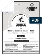 Medical Entrance Exams - 2022: Test No. 1