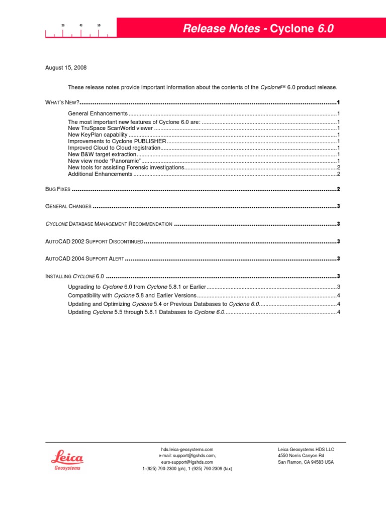 Cyclone 6.0 Release Notes Overview | PDF | Auto Cad | Image Scanner