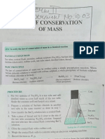 Term 3 Experiment No 3 Law of Conservation of Mass