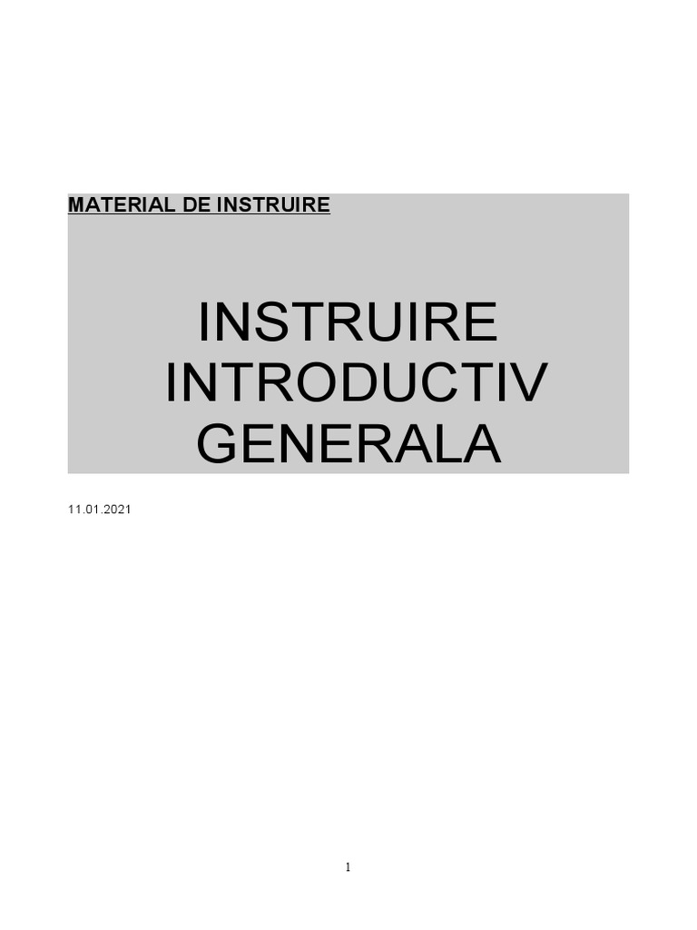 MATERIAL INSTR. Introductiv Generala | PDF