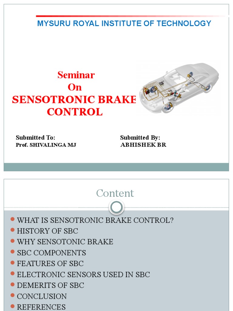 Abhishek BR Sensotronic Brake Control PDF Anti Lock Braking System