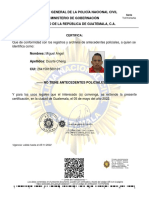 Certificado de antecedentes policiales sin registros