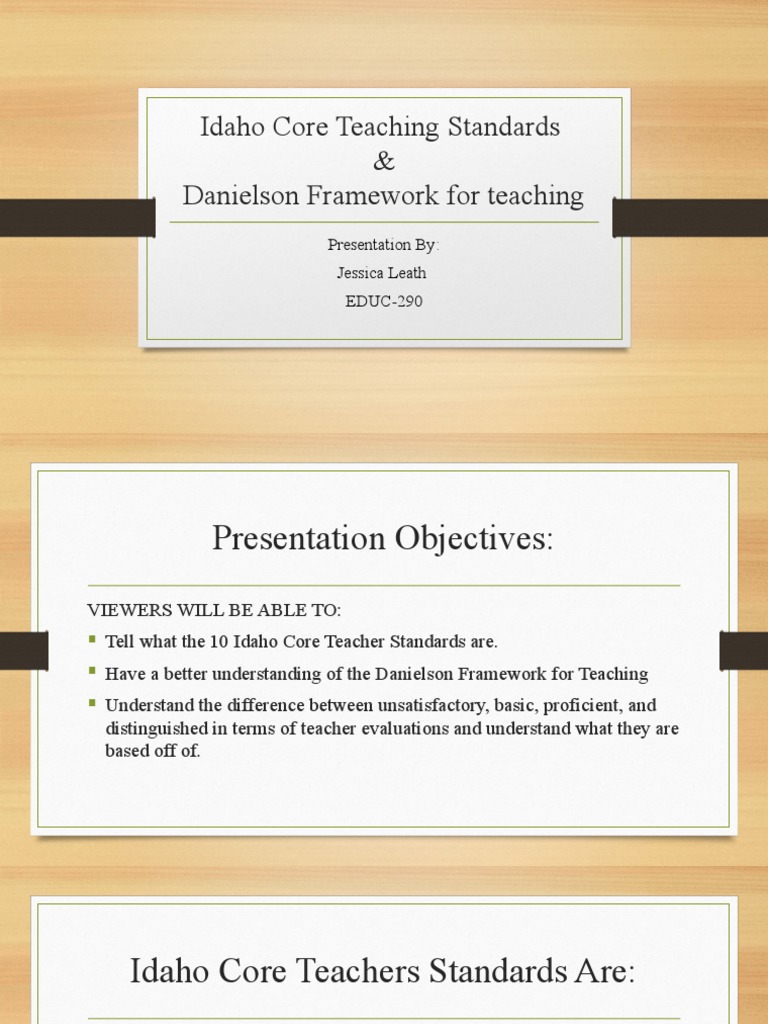 Idaho Teacher Standards & Evaluation Framework | PDF | Learning | Teachers