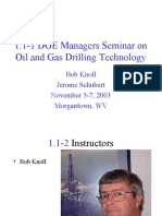 1.1-1 DOE Managers Seminar On Oil and Gas Drilling Technology