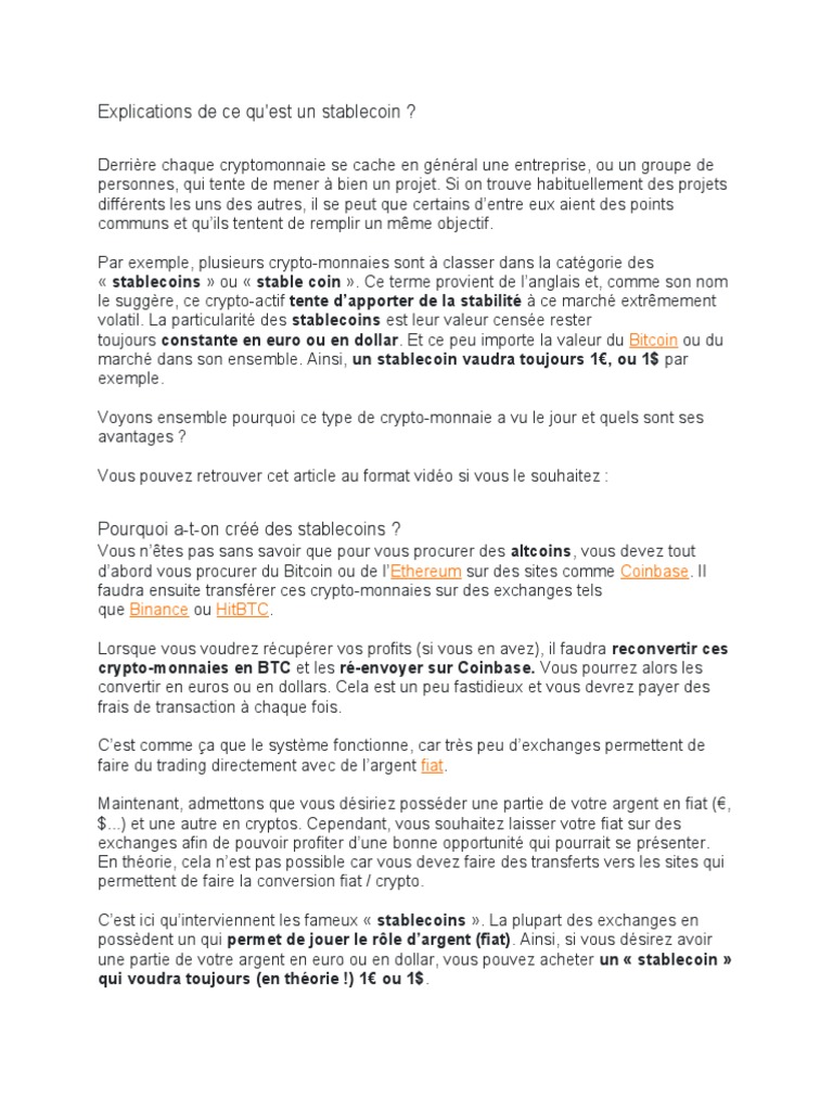 Une Stable Monnaie | PDF | Crytomonnaies | Bitcoin