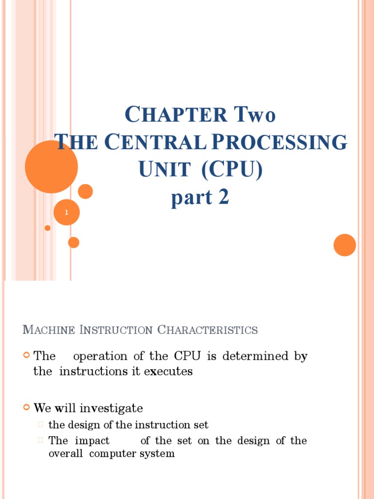 CPU Instruction Set and Machine Operations | PDF | Central Processing ...