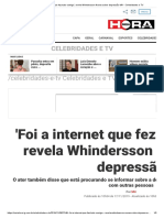 'Foi A Internet Que Fez Revela Whindersson Depressã: Celebridades E TV