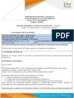 Guía de actividades y rúbrica de evaluación - Unidad 2 - Tarea 2 -  El sector agrícola y el desarrollo económico