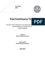 Past Continuous Tense: Research Paper Submitted To The Department of English As