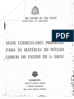 Guias Curriculares Propostos para As Matérias Do Núcleo Comum No Ensino Do 1º Grau. CERHUPE - SP - São Paulo - 1975