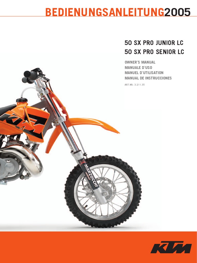 (TM) KTM Manual de Taller KTM SX KTM SX 50 2005 PDF Motocicleta