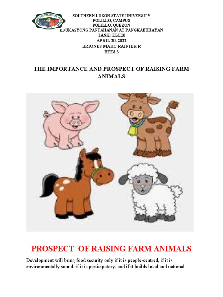 The Importance and Prospect of Raising Farm Animals | PDF | Agriculture ...