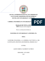 Escuela Superior Politécnica de Chimborazo Facultad de Administración de Empresas Escuela de Contabilidad Y Auditoría