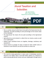 Agricultural Taxation and Subsidies