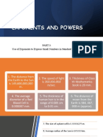 Exponents and Powers: Part 3: Use of Exponents To Express Small Numbers in Standard Form