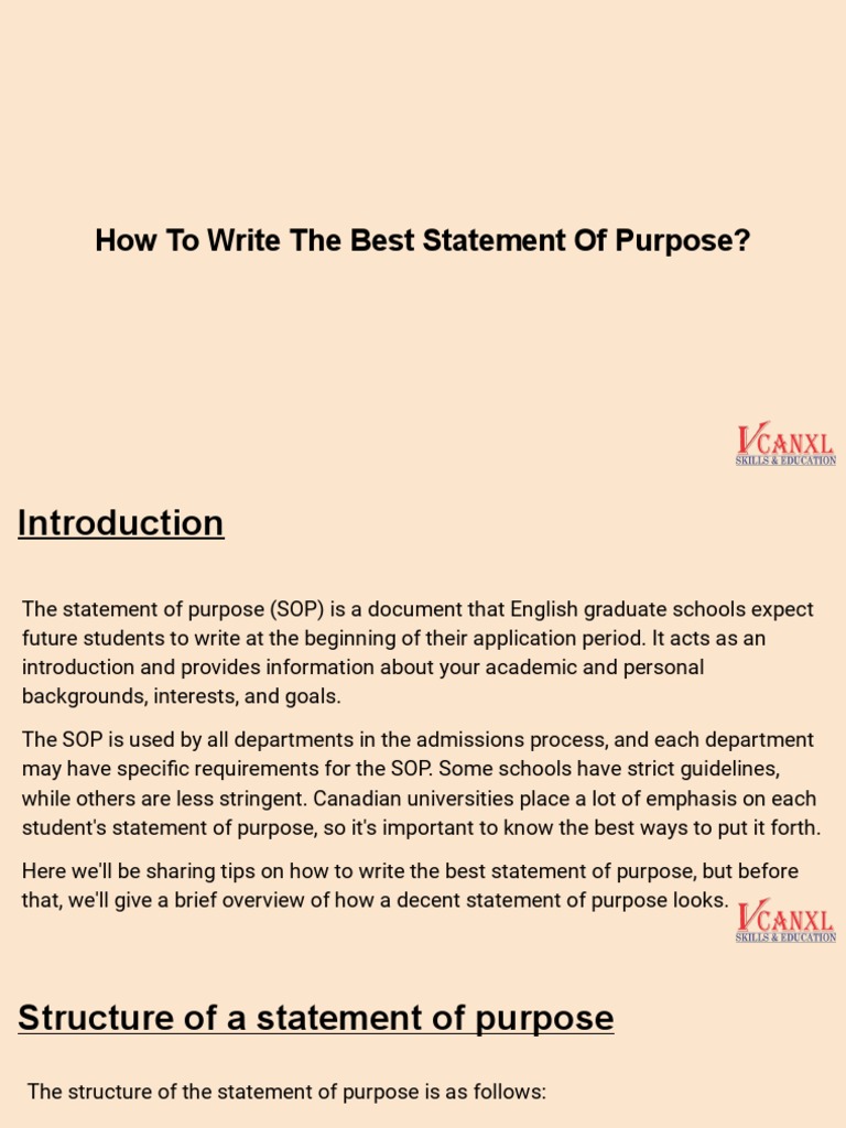 How To Write The Best Statement of Purpose | PDF | Graduate School ...
