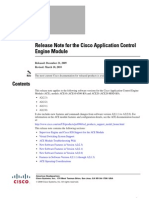 Release Note For The Cisco Application Control Engine Module