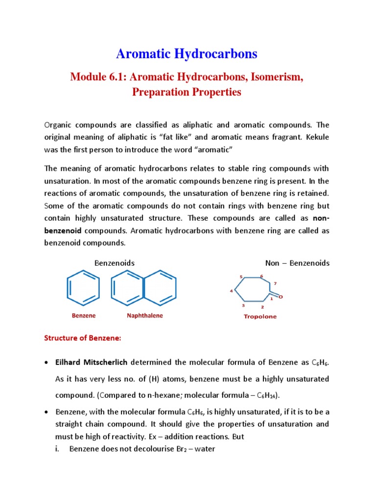 Understanding Aromatic Hydrocarbons | PDF | Chemical Compounds ...