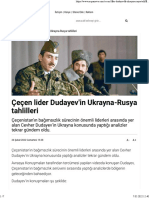 Çeçen Lider Dudayev'in Ukrayna-Rusya Tahlilleri