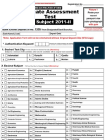 GAT Form (GAT SUB 2011-II)