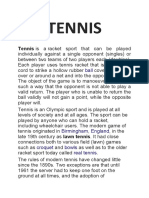 Tennis: Tennis Is A Racket Sport That Can Be Played
