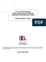 City of San Antonio Entry-Level Police Officer Candidate Preparation Guide Written Ability Test