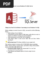 Convert Access Database To SQL Server