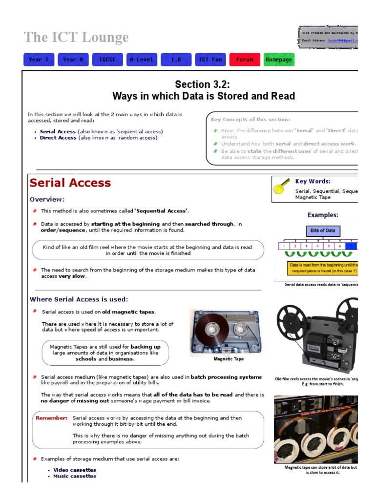 The ICT Lounge Serial Access PDF Computer Data Storage Point Of Sale
