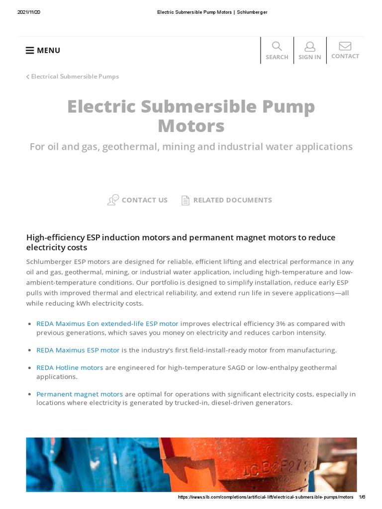 Electric Submersible Pump Motors - Schlumberger | PDF | Electric Motor ...