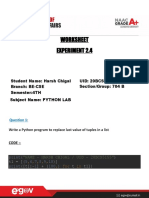 Worksheet Experiment 2.4