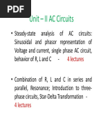 Unit - II AC Circuits: 4 Lectures