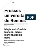 Littérature Et Interdits - Magie Noire - Poésie Blanche, Magie Blanche - Poésie Noire - Presses Universitaires de Rennes