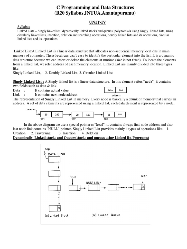 C Programming and Data Structures (R20 Syllabus JNTUA, Anantapuramu ...