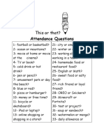 Attendance Questions: This or That?