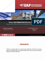 Tema: Deformación en Columnas: Docente: Mg. Ing. Felipe Alejandro Núñez Matta