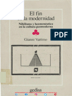 Gianni Vattimo - El Fin de La Modernidad. Nihilismo y Hermeneutica en La Cultura Posmoderna