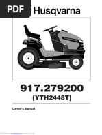 Husqvarna Riding Mower Model: YTH2448t - Operation & Maintenance Manual