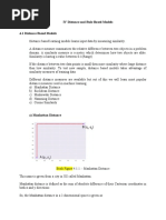 IV Distance and Rule Based Models 4.1 Distance Based Models