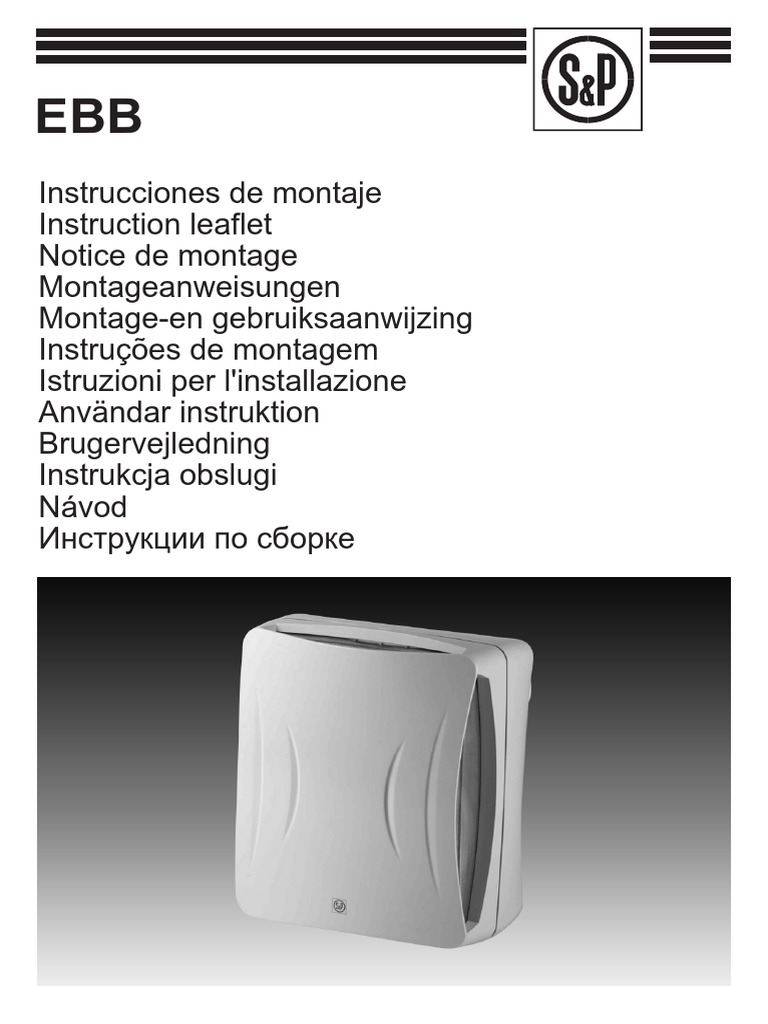 EBB Extractor Installation Guide | PDF | Screw | Switch