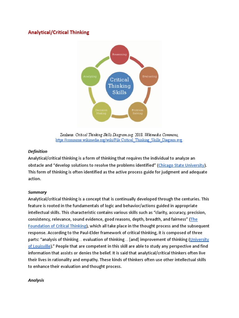 Essential Traits of Analytical Thinking | PDF | Critical Thinking | Thought