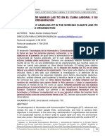 Importancia de Manejo Las Tic en El Clima Laboral y Su Efecto en La Organización