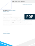 27 Modelo de Carta de Renuncia Laboral