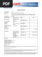 Bid Notice Abstract: Invitation To Bid (ITB)