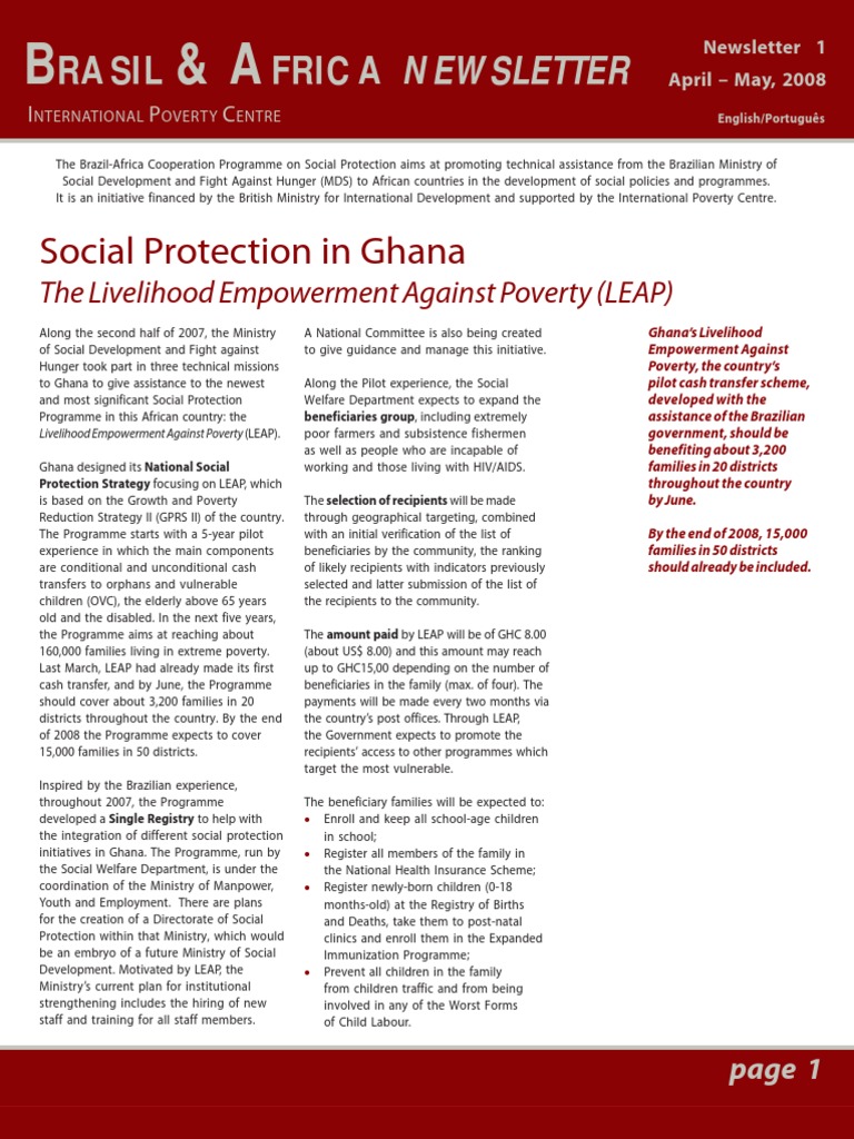 Rasil Frica: Social Protection in Ghana | PDF | Social Protection | Africa